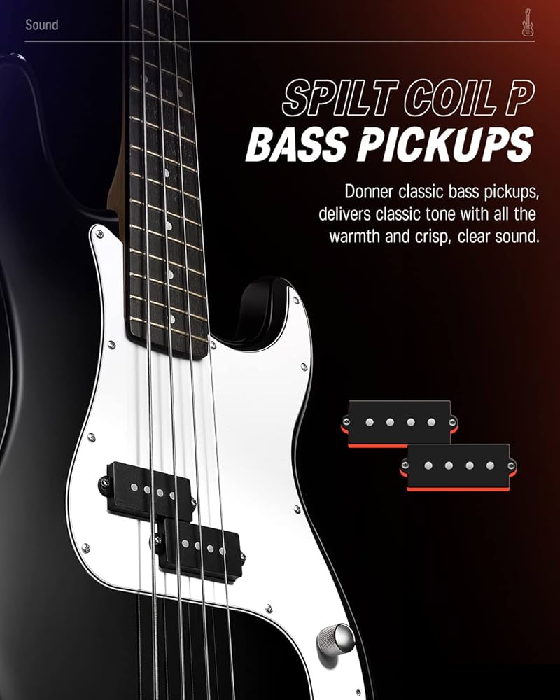 Amazon.com: Donner Electric Bass Guitar 4 Strings Full-Size