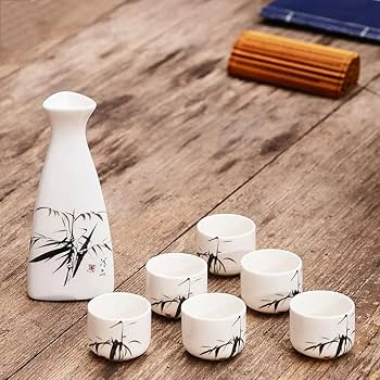 Amazon.co.jp: 日本のセラミックプリント付きカップ 酒器 セット 徳利