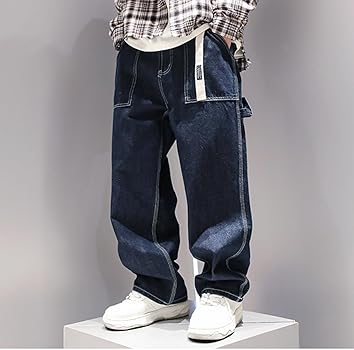 Amazon | [D.IIZOO] バギー デニムパンツ ゆったり ワイド ジーンズ