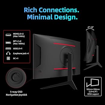 Amazon.co.jp: KTC 27インチ WQHD 180Hz 1ms カーブゲーミングモニター