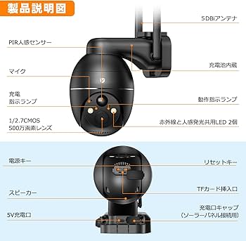 Amazon.co.jp: 【2025強化版500万超高画素・コスパ最高】 防犯カメラ