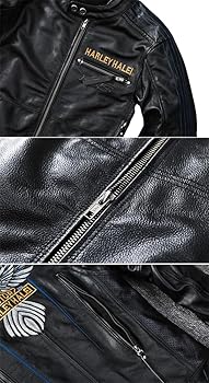 Amazon | [BACTIM] メンズ レザージャケット本革バイク 刺繡