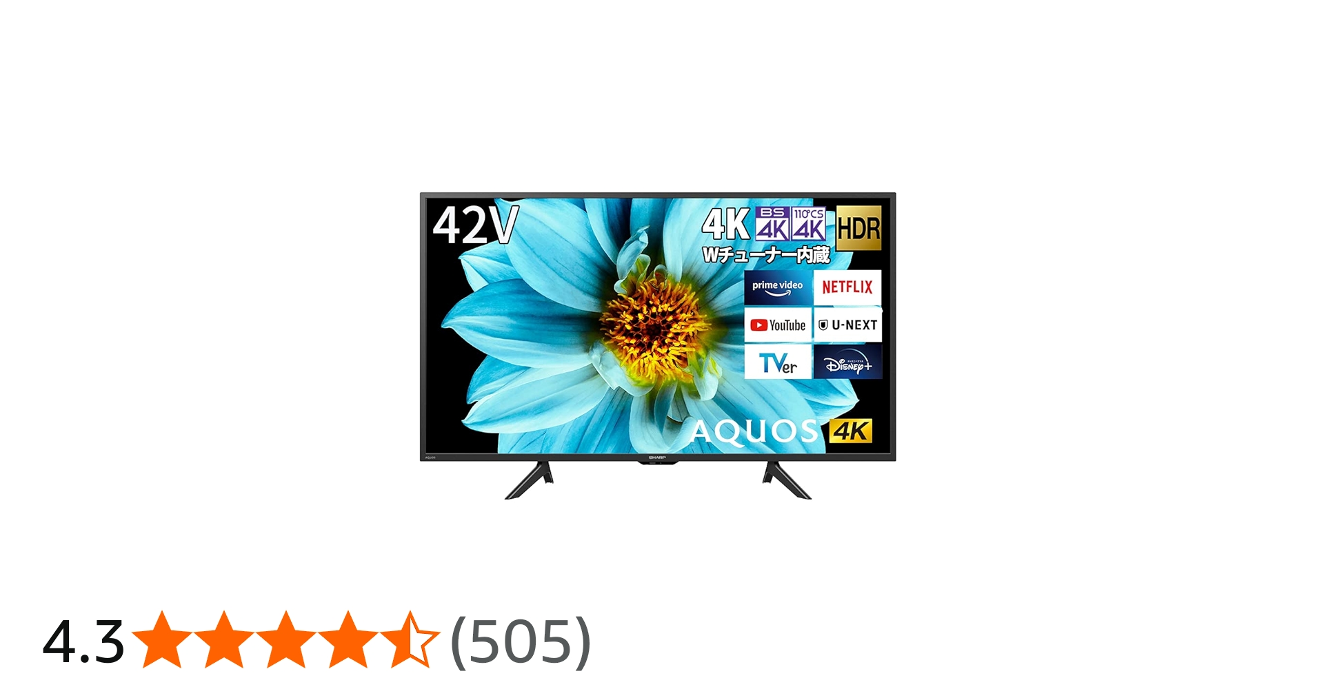 Amazon | シャープ 42V型 液晶 テレビ AQUOS 4T-C42DJ1 4K チューナー