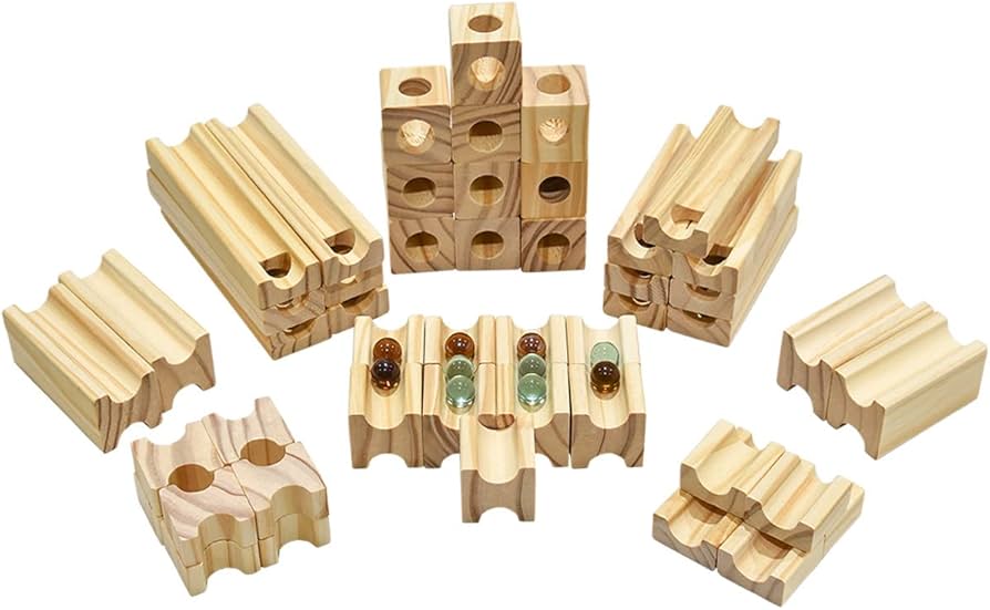 Amazon | 積み木 ビー玉 転がし 知育玩具 木製 おもちゃ ブロック
