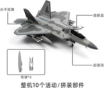 Amazon | 1 72 F-22 ラプター ステルス航空機モデル 戦闘機 合金製