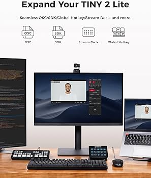 Amazon.com: OBSBOT Tiny 2 Lite 4K Webcam for PC, AI Tracking PTZ