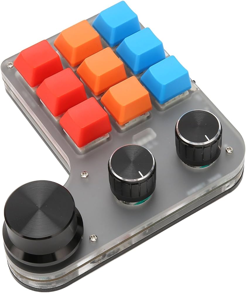 Amazon.co.jp: マクロパッド、9キー3ノブプログラマブルコピーペースト
