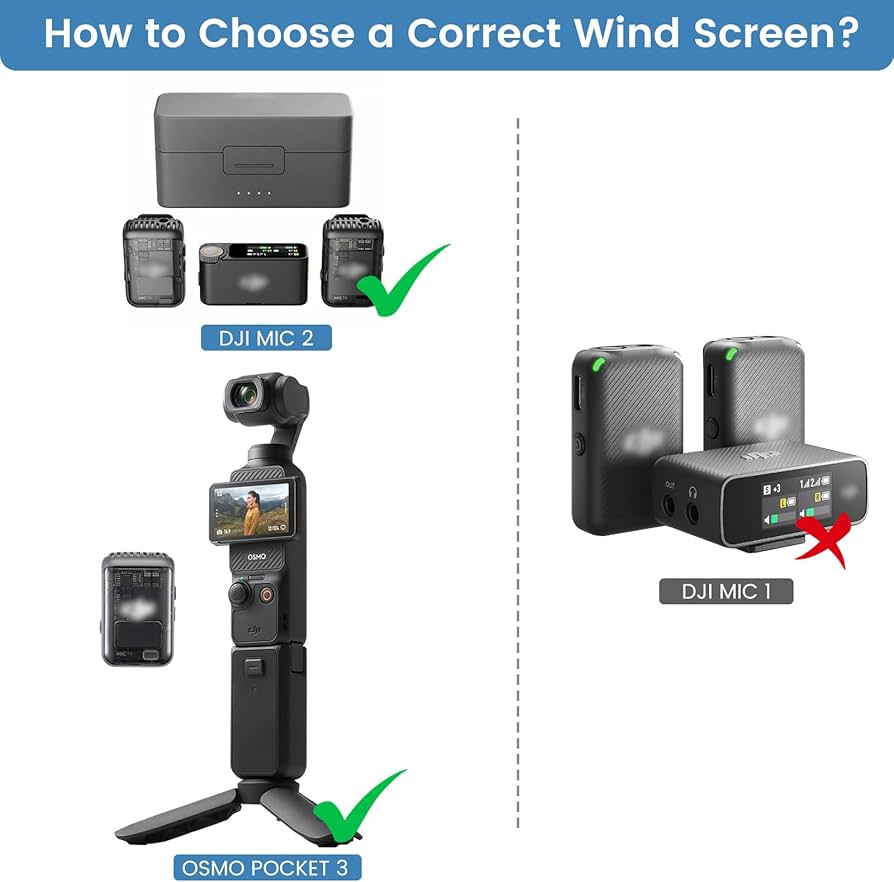 Amazon.com: 2-Pack Windscreen Compatible with DJI Mic 2