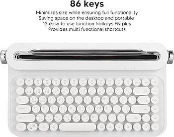 Amazon | レトロタイプライターキーボード、86キーヴィンテージ