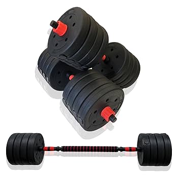 計50kg｜バーベルにもなるダンベル 可変式プレート／25kg×2個セット A2