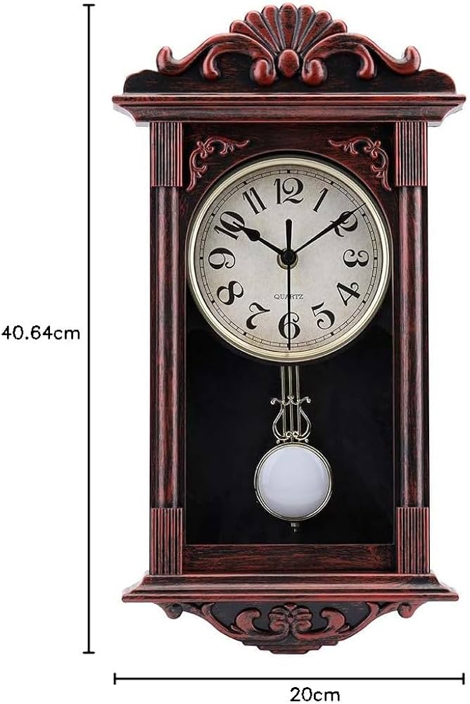 Amazon.co.jp: レトロ 壁掛け時計 静音 振り子 掛け時計 昭和期 昔