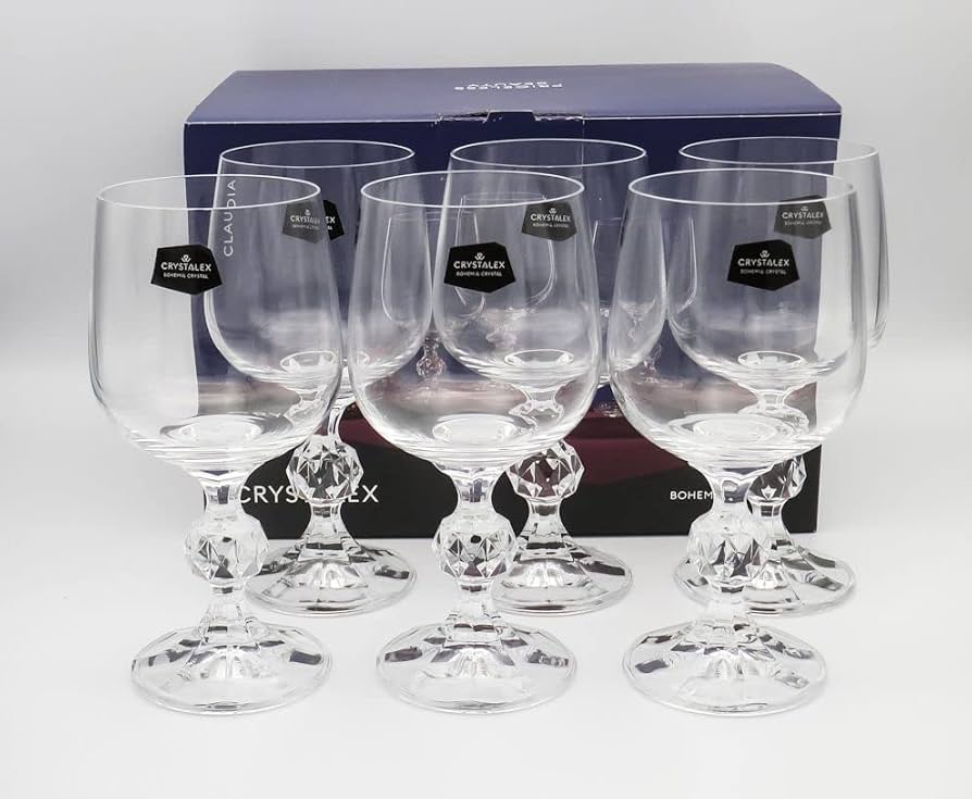 Amazon | ボヘミアングラス 「クラウディア」 ワイングラス 6個セット