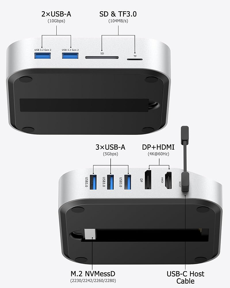 Amazon.com: BAOZEE Mac mini M4 Dock with NVMe SSD Enclosure