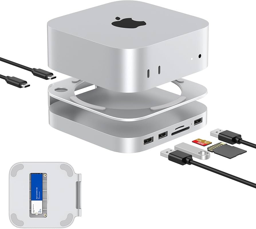 Amazon.com: GEWOKLIY Mac mini M4 Dock, Aluminum Mac mini Stand and