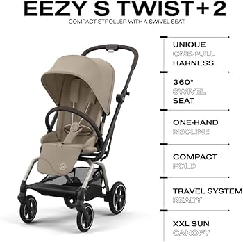 Amazon.com : CYBEX Eezy S Twist +2 V2 Baby Stroller with 360