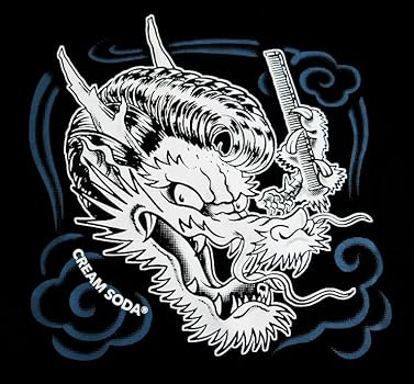 Amazon.co.jp: CREAM SODA リーゼント ドラゴン Tシャツ ☆ creamsoda