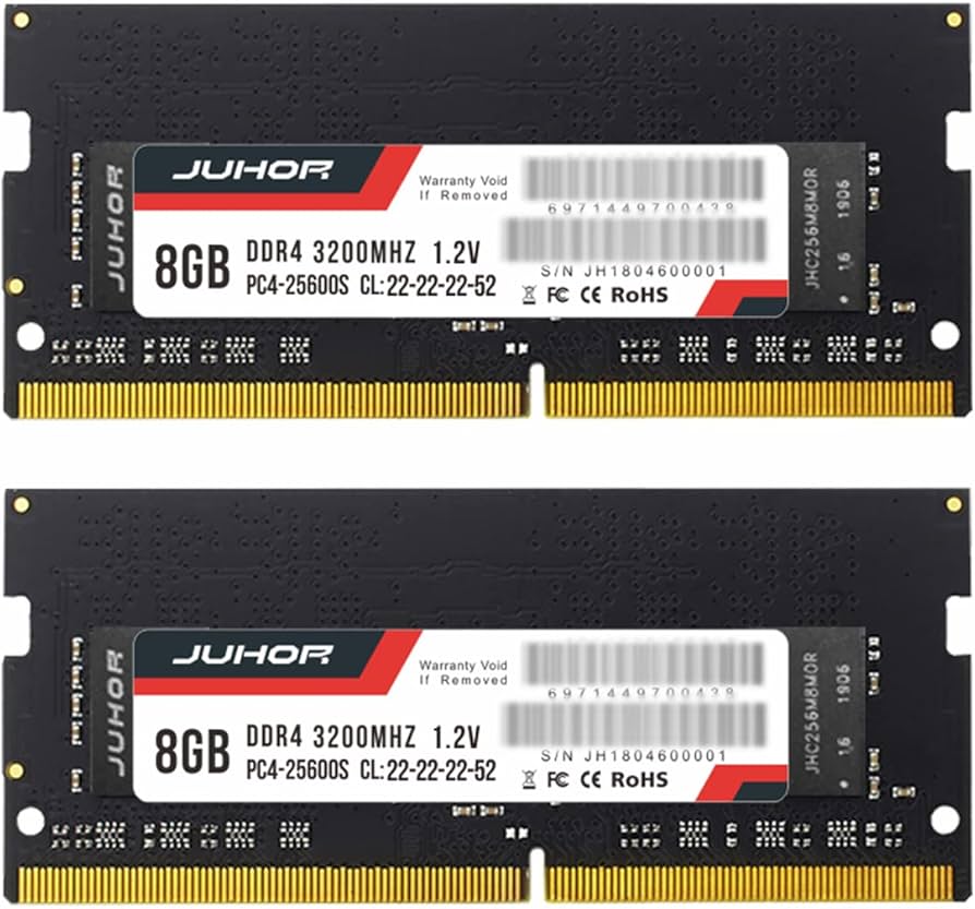 JUHOR Notebook PC Computer Memory DDR4 RAM 16GB (8GBx2) 3200MHz