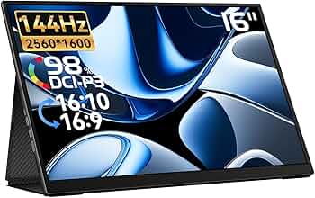 Amazon.co.jp: EHOMEWEI モバイルモニター 16インチ 144Hz 2.5K QHD