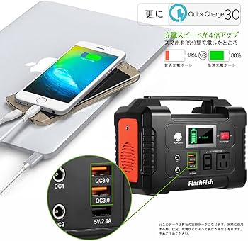 Amazon.co.jp: FlashFish ポータブル電源 大容量 小型発電機 40800mAh