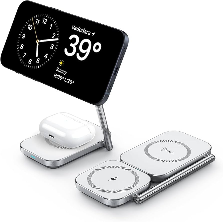 Amazon.co.jp: ワイヤレス充電器 2in1充電スタンド マグネット式 置く