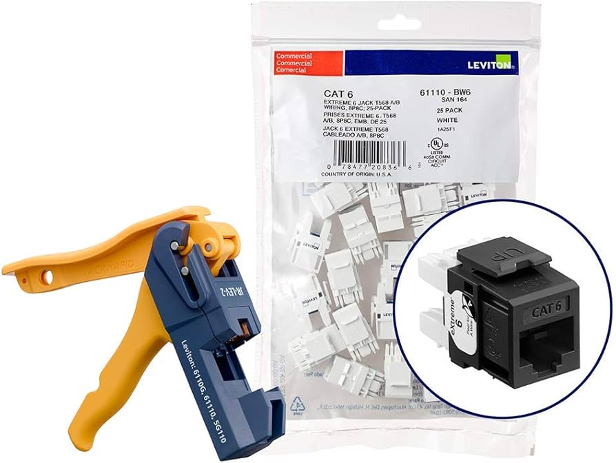 Amazon.com: Leviton Extreme 6+ QuickPort Connector, CAT 6, 150