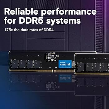 Crucial 8GB DDR5 RAM, 4800MHz Desktop Memory, UDIMM 288-Pin