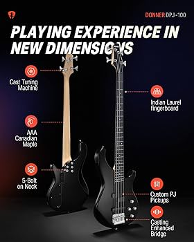 Amazon.com: Donner Electric Bass Guitar 4 Strings Full-Size