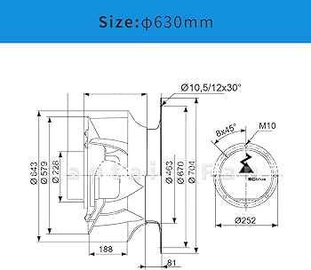 Amazon.com: RH63V-ZIK.GL.VR Ziehl-abegg Fan 380/480VAC 3.50KW 5.6