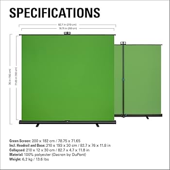 Amazon | Elgato Green Screen XL – 2x1.82mバーチャル背景 合成用