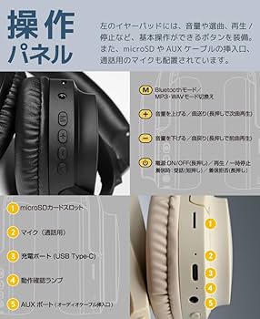 Amazon.co.jp: ワイヤレス ヘッドホン Bluetooth5.4 ブルートゥース