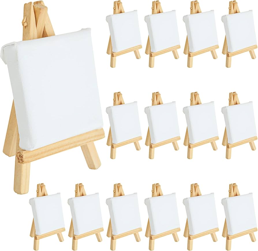 Amazon.co.jp: RILIHII ミニ 張りキャンバス セット イーゼル付き 芸術