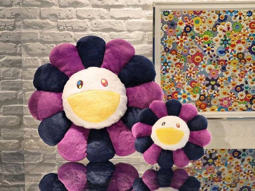 Amazon.co.jp: 村上隆 カイカイキキ お花 フラワー クッション紫 30cm