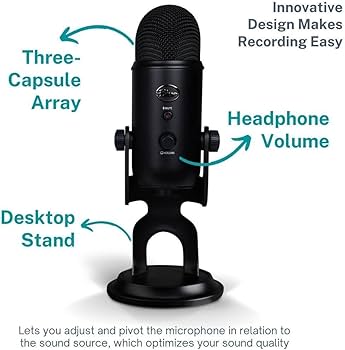 Amazon | Blue (ブルー) イエティ マイク (黒一色) Knox Gear(ノックス