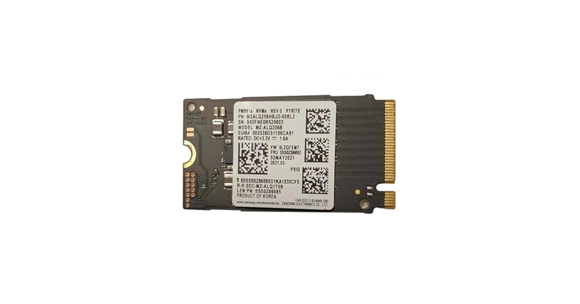 Amazon | 256GB PCIe NVMe 2242 SSD (PM991A) (OEM) | CWQZGUF | 内蔵