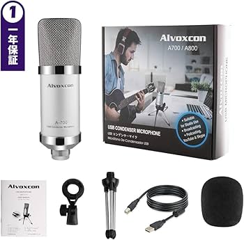 Amazon.co.jp: コンデンサーマイク PCマイク USB接続簡単 Alvoxcon