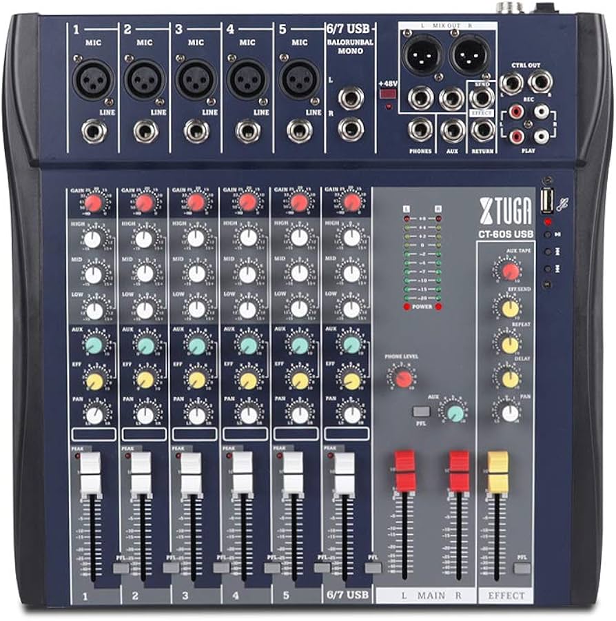 XTUGA CT-60/120S USB Professional Stage Audio Mixer Built-in