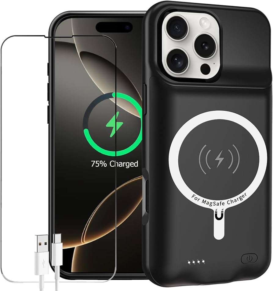 Amazon.com: Battery Case for iPhone 16 Pro Max, Enhanced 12000mAh