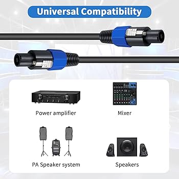 Amazon | Poyiccot スピコンケーブル1.8m、18 AWG スピーカーケーブル