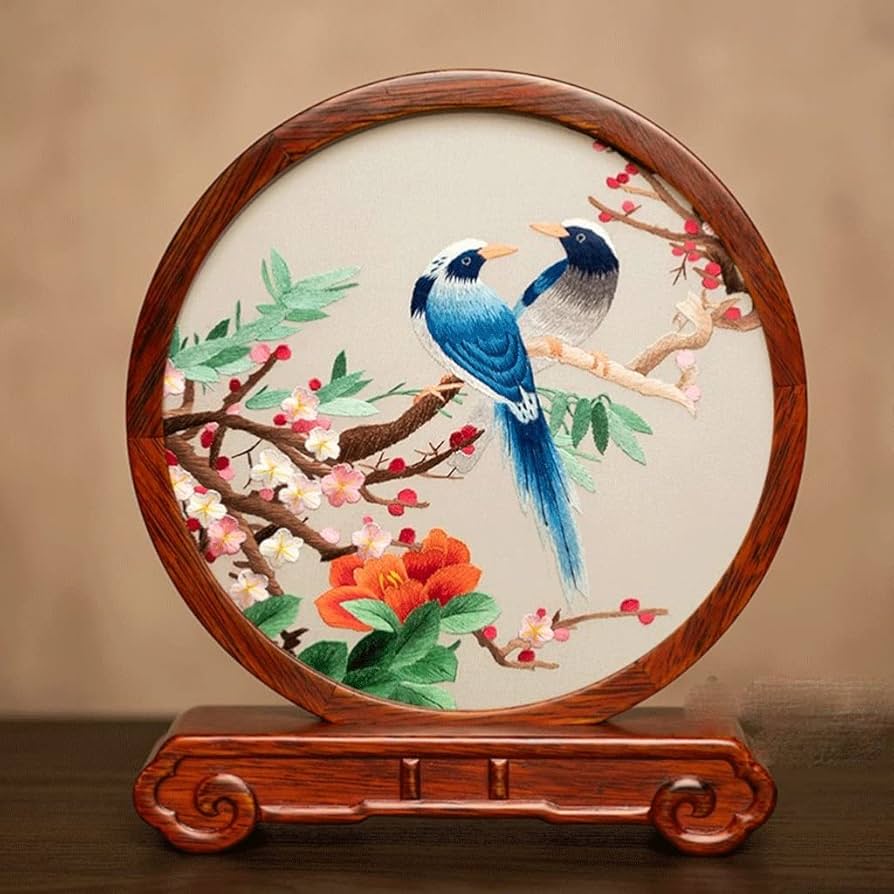 Amazon.co.jp: 刺繍、蘇州刺繍、中国刺繍 刺繍飾り手作り両面刺繍卓上