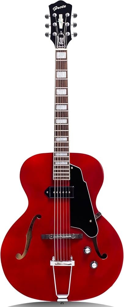 Amazon | GROTE Jazz Electric Guitar Semi-Hollow Body Chrome