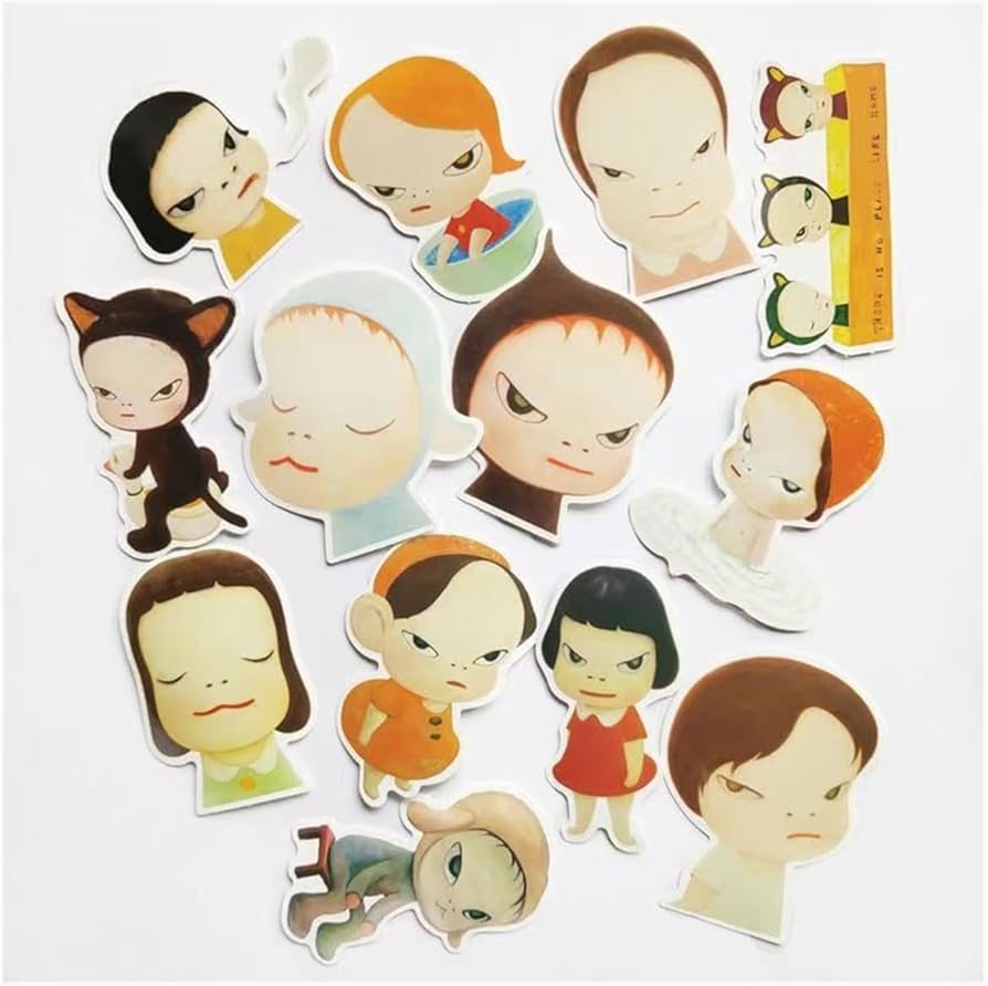 Amazon.co.jp: 奈良美智 クリスタルステッカー セット 13枚 防水 PVC