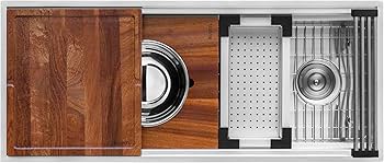 Ruvati 45-inch Drop-in Workstation Kitchen Sink - 16 Gauge