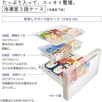Amazon.co.jp: 日立 冷蔵庫 幅60cm 401L クリスタルホワイト R-S40K XW