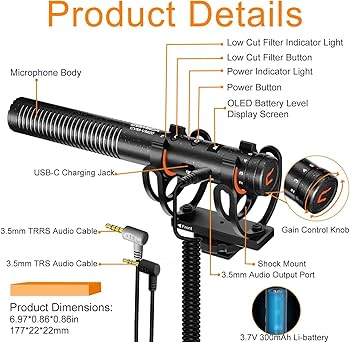 Amazon.com : COMICA VM20 Shotgun Microphone, Professional Super