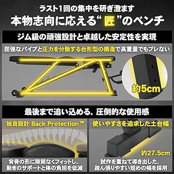 Amazon.co.jp: STEADY トレーニングベンチ【耐荷重330kg/背面×座面の