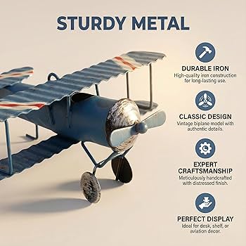 Amazon.com: DECHOUS 3Pcs Metal Vintage Airplane Decor: Small