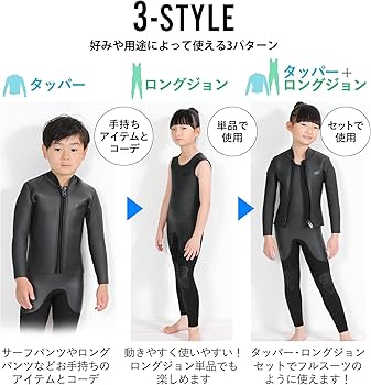 ZEAK 子供用ウェットスーツ タッパーロングジョンセット売り 14号 ZEAK