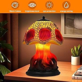 Amazon.co.jp : Lyxaof マッシュルームテーブルランプ レトロペイン