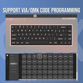 Amazon.com: EPOMAKER Tide65 Upgraded QMK/VIA Wireless Gaming