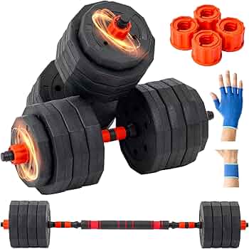 Amazon | ダンベル 可変式 バーベル 筋トレ 鉄アレイ (40kg) | AUNAS